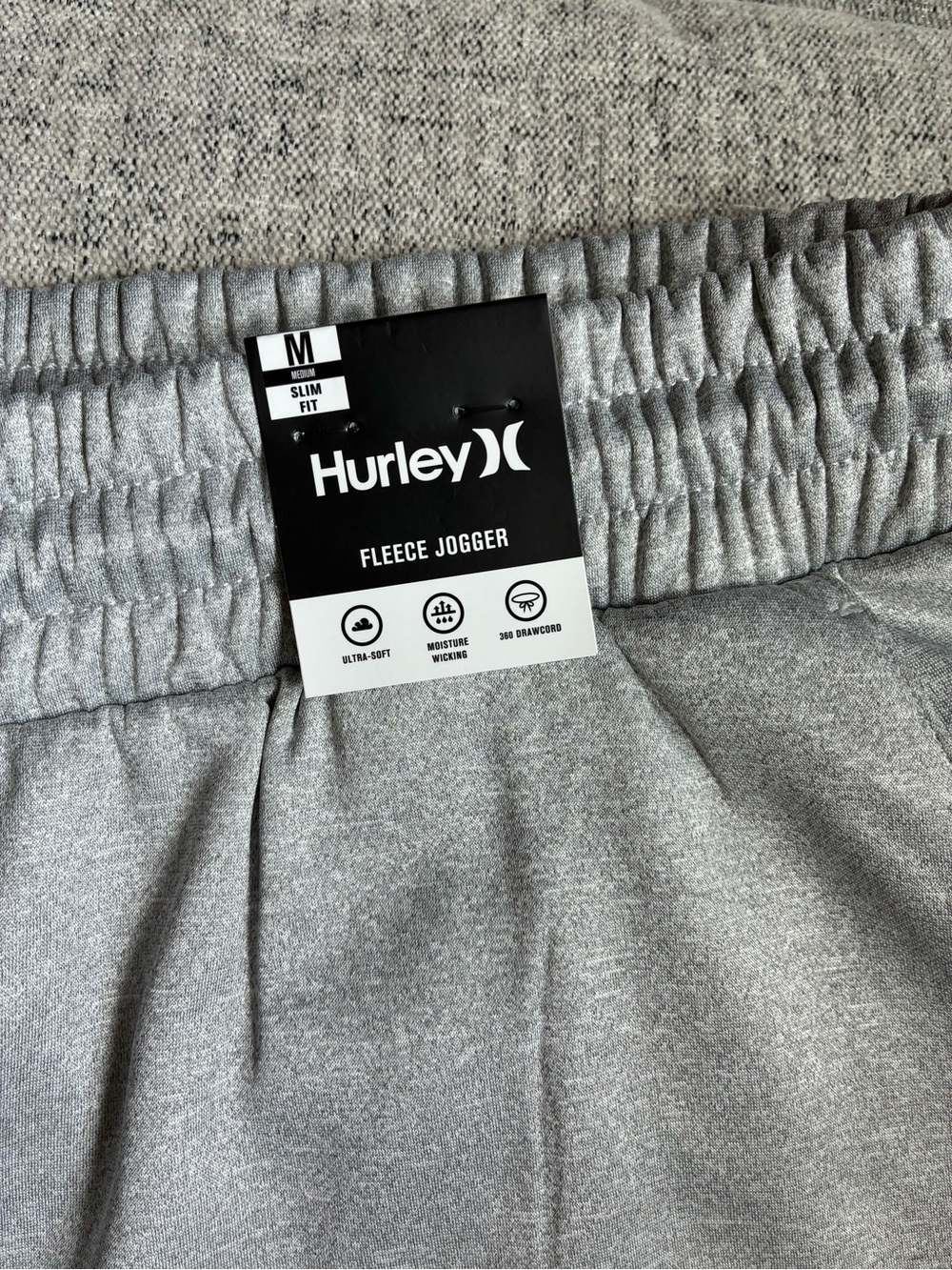 Hurley Men's Heather Gray Fleece Joggers